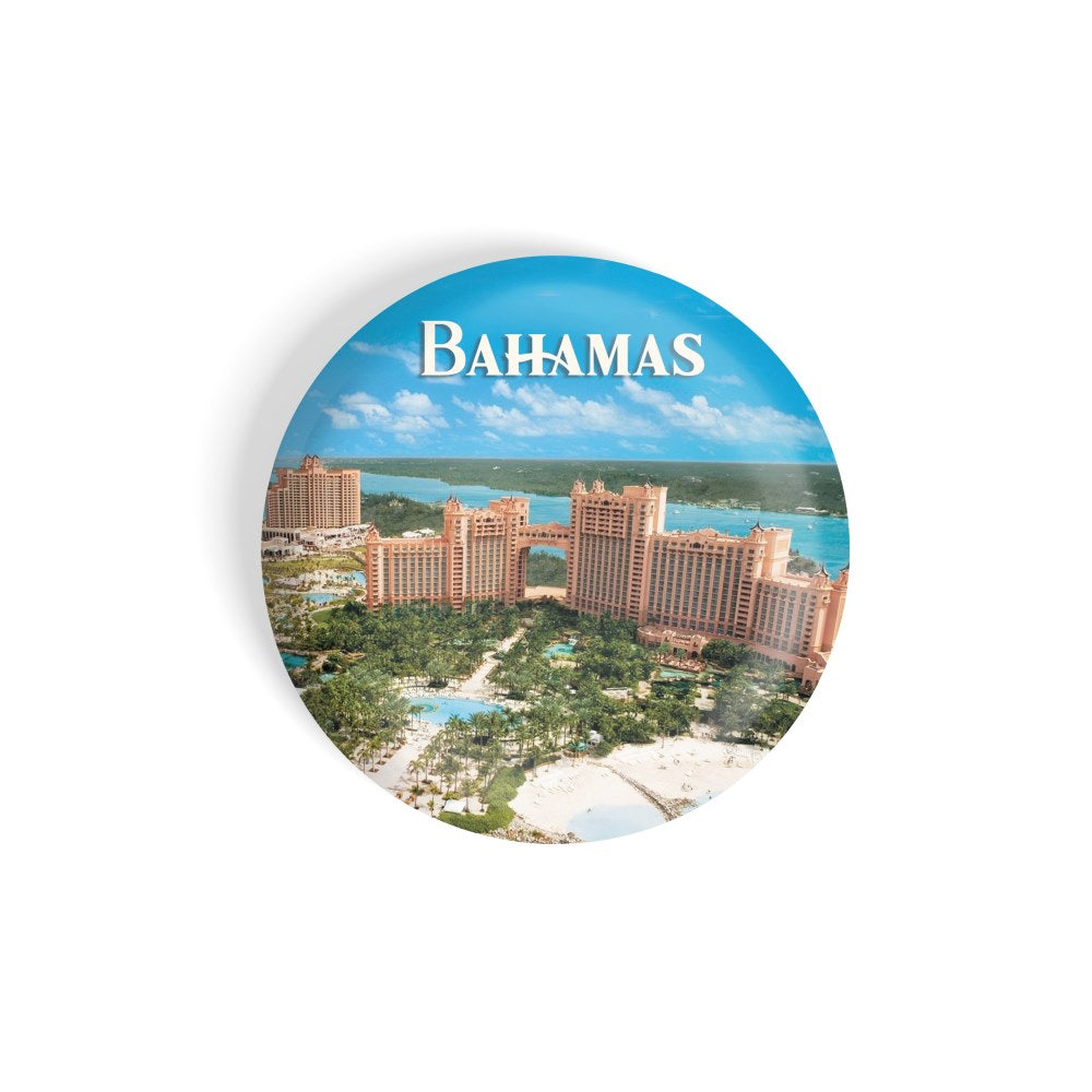 dhcrafts Round Fridge Magnet Multicolor Bahamas D4 Glossy Finish Design Pack of 1 (58 mm)